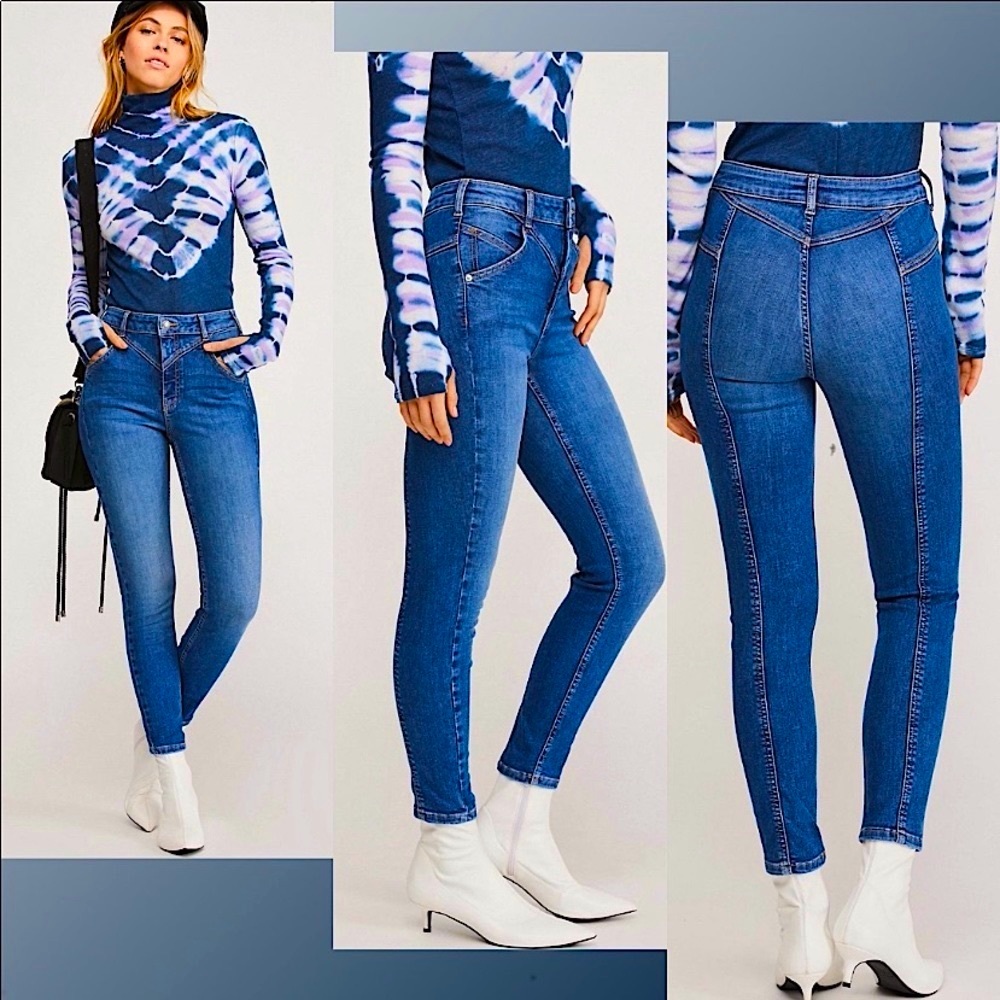 Free people Skinny jeans high-waisted blue